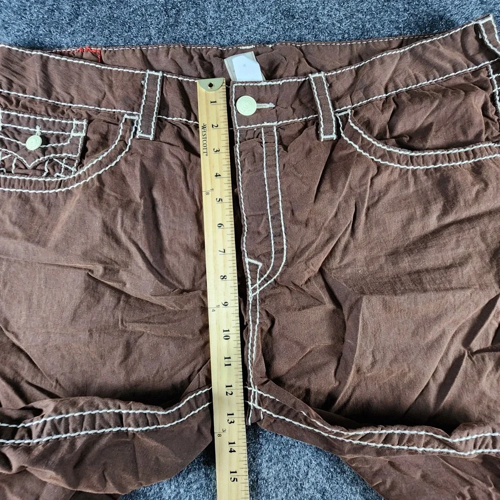 Y2K True Religion Big T Board Shorts Men Size 40 Rock‎ Brown Beach Summer
